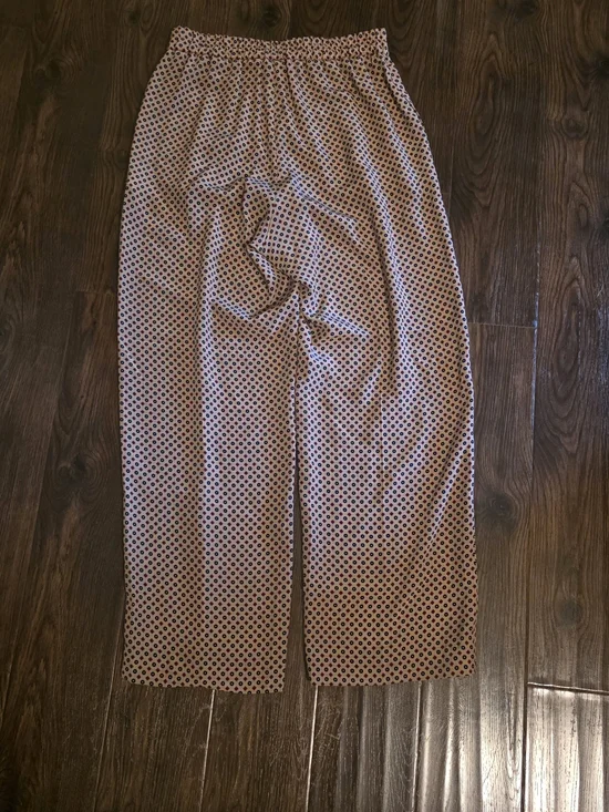 Stella McCartney Silk Beige Wide-Leg Polka Dot Soft Pants - Picture 2 of 8